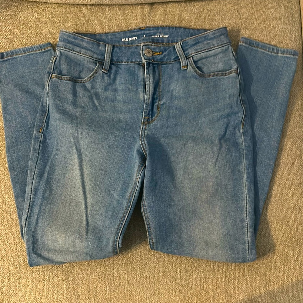 Old Navy light denim skinny high rise jeans